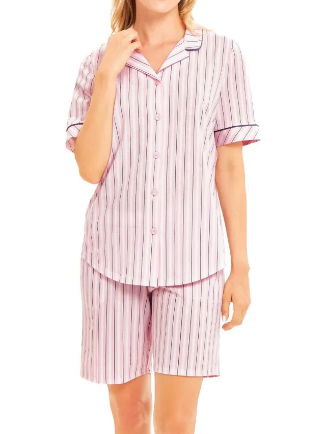 Rösch Dames pyjama Sleep & Relax rose stripe
