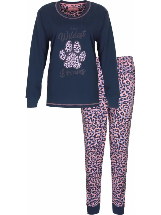 Irresistible Dames Pyjama - Katoen - Donker Blauw