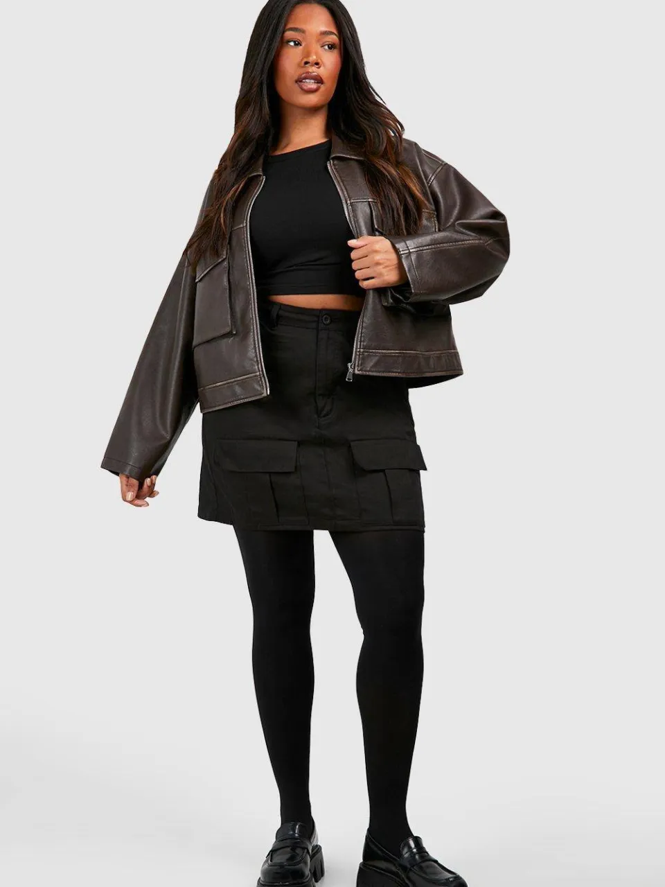 boohoo Dames Plus Shaper Zwarte 100 Denier Panty's