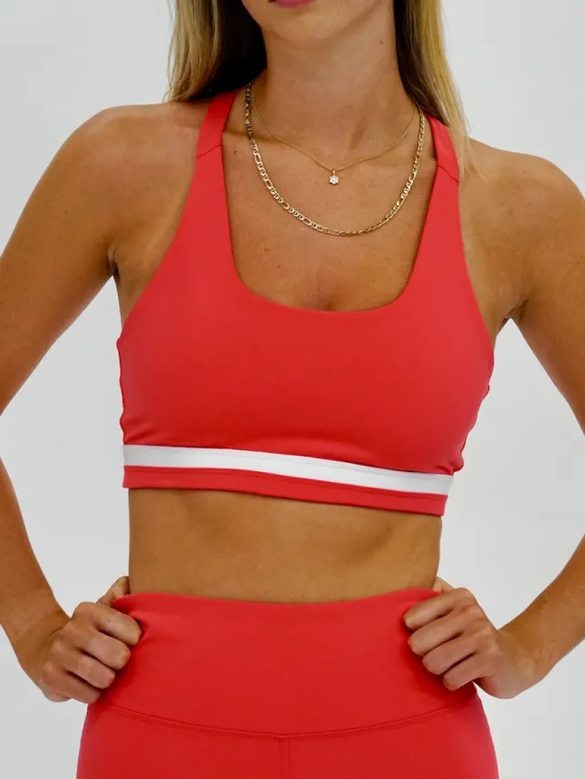 SEAAV dames vegan Sportbeha Butterfly Koraal Rood