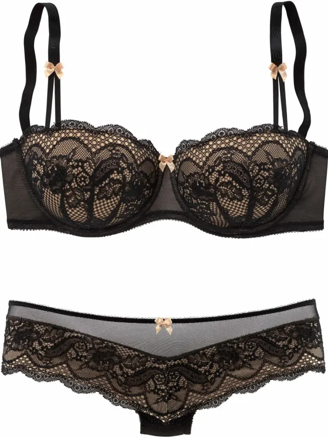 lingerieset met kant zwart caramel, foto 2