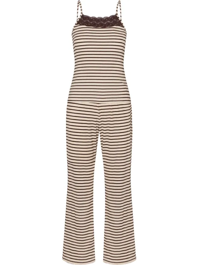 Hunkemöller Pyjama Set Lace Bruin