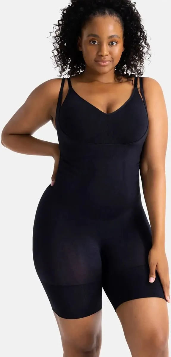 Dorina Absolute Sculpt Bodysuit - Corrigerende Body - Met pijpjes - Naadloos - Verstelbare bandjes - L - Zwart