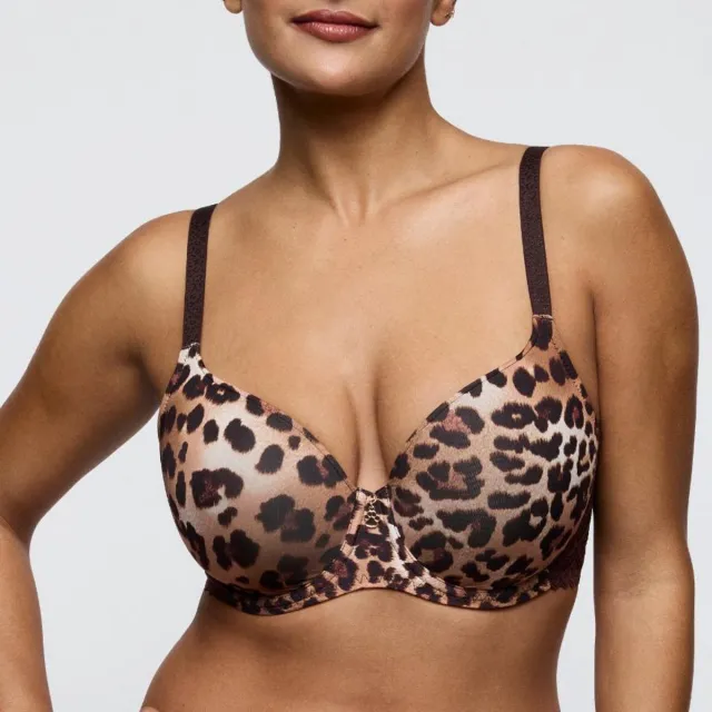 PrimaDonna Twist Giganni Voorgevormde Bh Hartvorm 0242620 Leopard Bloom - maat EU 75B / FR Bruin