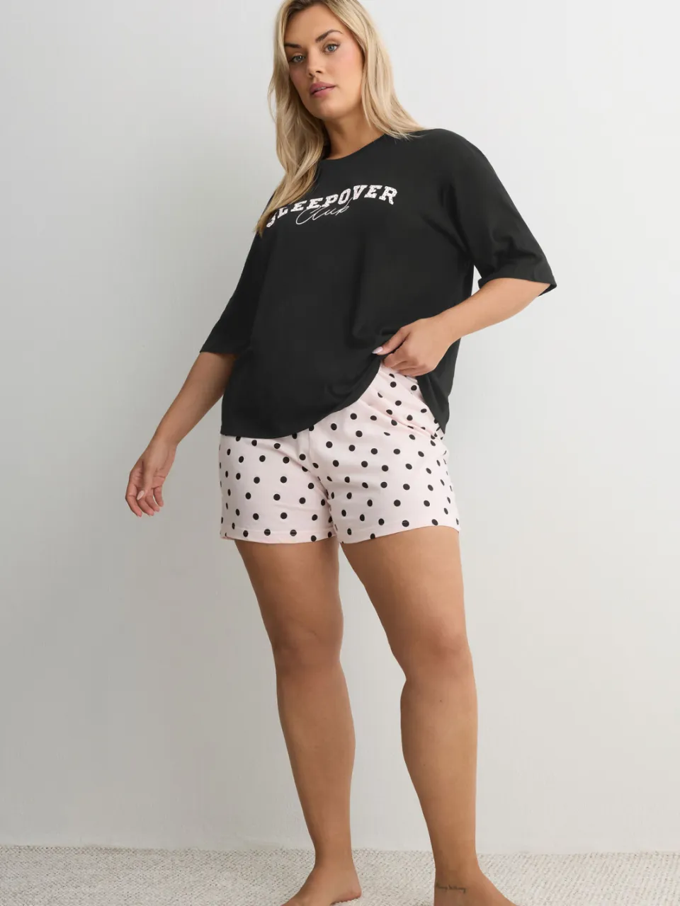 Yours Zwarte 'Sleepover Club' Slaapshirt-56, foto 4