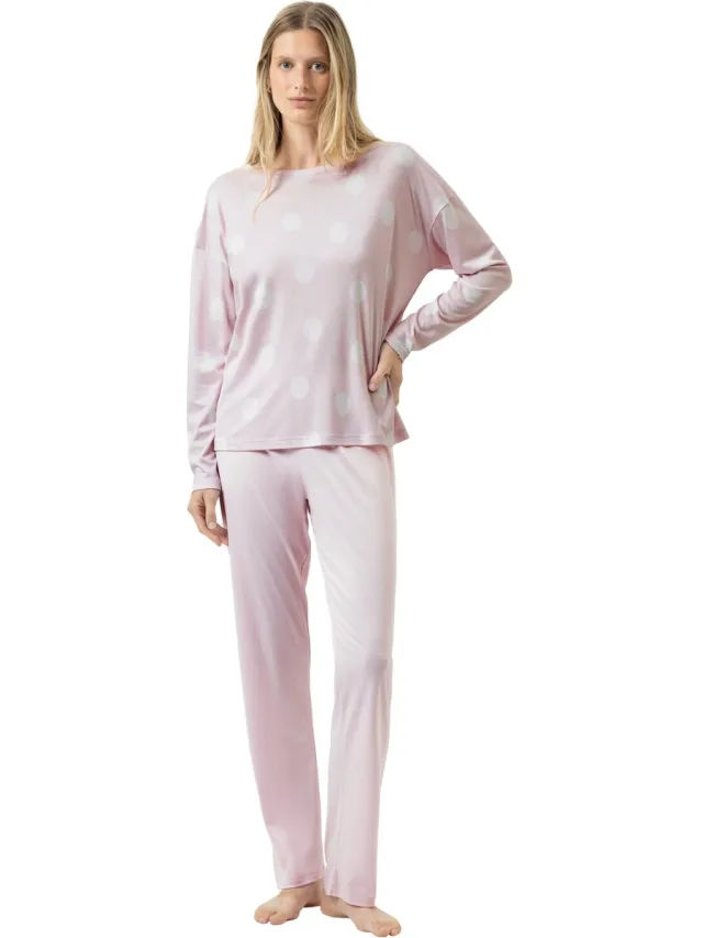 Mey Lange Pyjama Serie Pretty Dots Pink Parfait