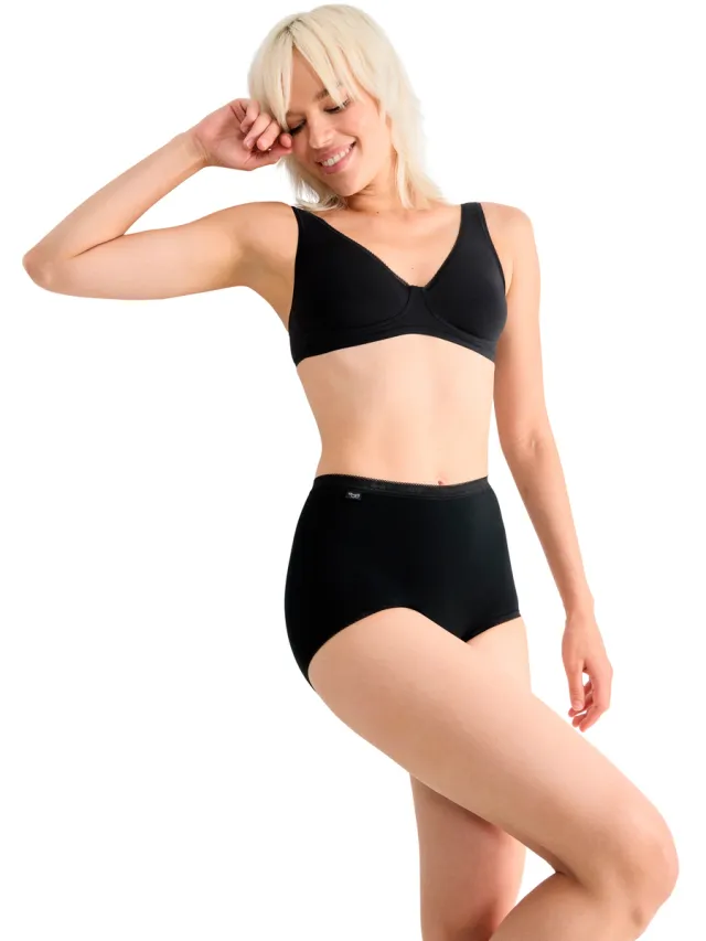 Sloggi Slips Sloggi Pak x4 onderbroeken met hoge taille BASIC PLUS zwart