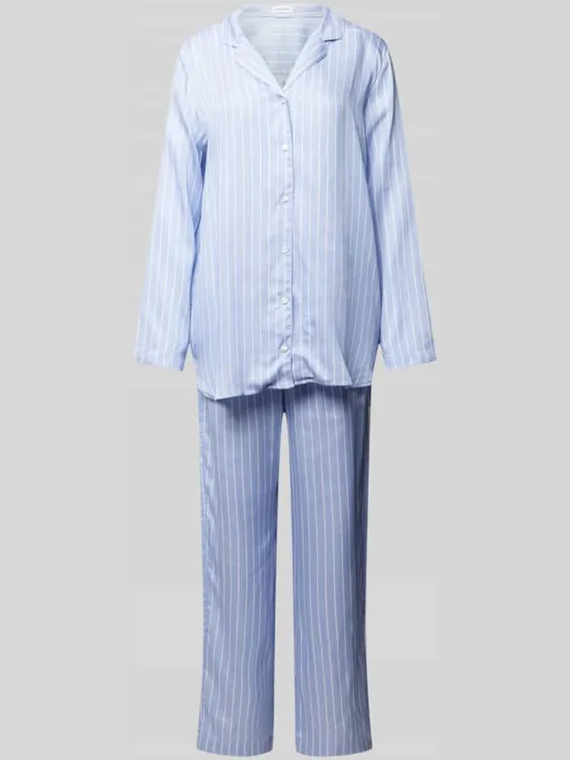 Seidensticker Pyjama's met krijtstreep Lichtblauw