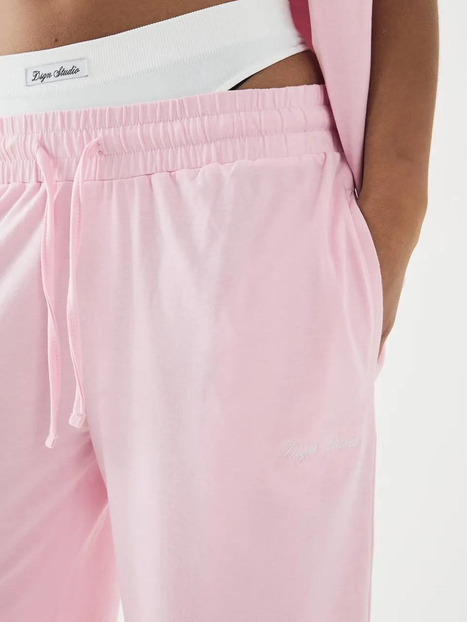 Dames DSGN Studio Lounge Superzachte Wijde Pijpen Broek baby roze, foto 3