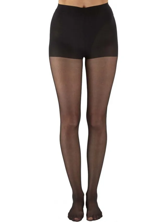 Pretty Polly Panty - Naad - Animal Pattern Backseam - one size - 36/42 - Zwart