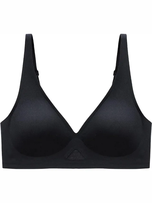 WiseGoods Premium Comfort BH - Relax Kleding - Push Up Bralette - Bralettes - Ondergoed - Lingerie - Beugelloze Beha - Zwart