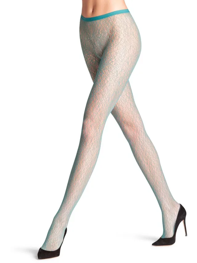 Falke Sea Lightness gedessineerd transparent panty dames groen-L groen 7475
