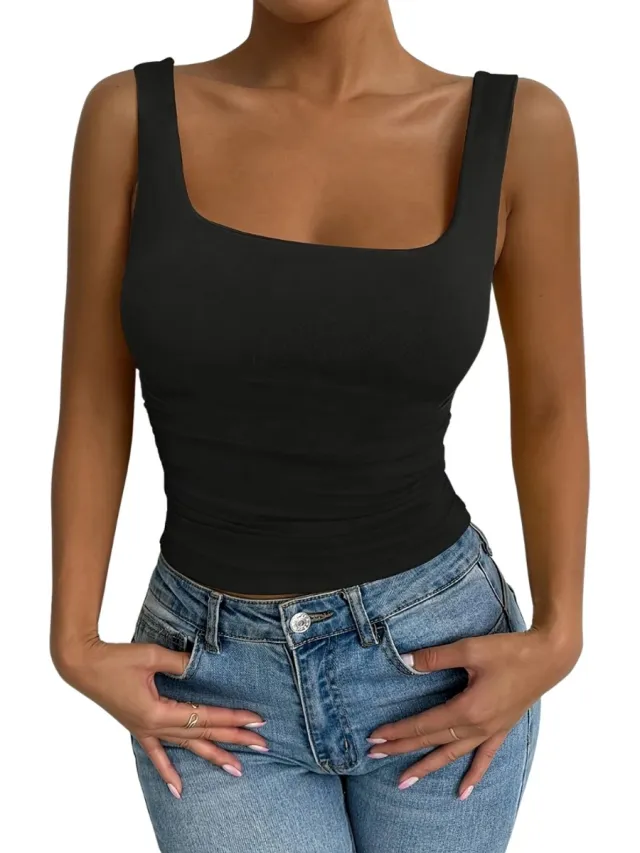Livano Topje Dames - Kleding - Shirt - Blouse - Kort - Volwassen - Zwart