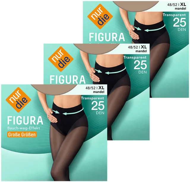 nur die Panty Figura grote maten 25 DEN amandel