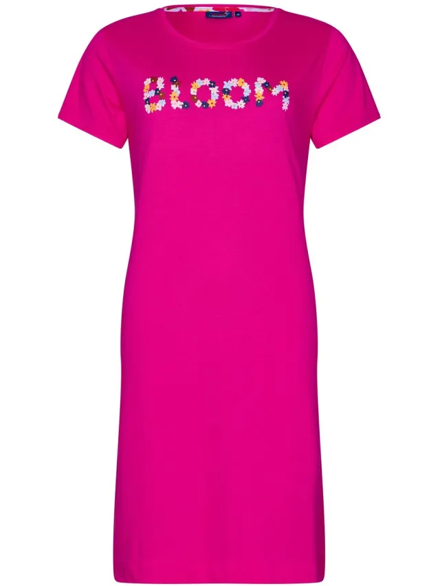 Rebelle Dames Nachthemd Rebelle - Full Bloom - Bio Katoen - Roze