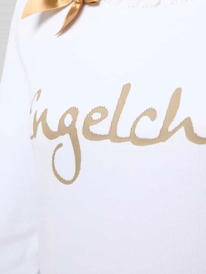 LOUIS & LOUISA Regular fit nachthemd met sierstrik, model 'Engelchen' wit, foto 2