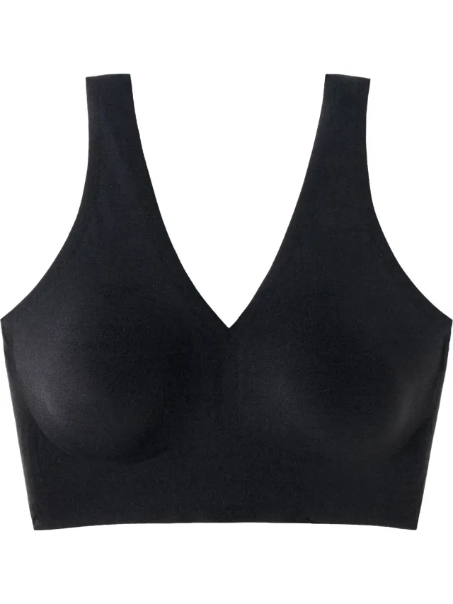 Schiesser Invisible Soft Bustier - uitneembare pads naadloos - Dames - Beha zwart
