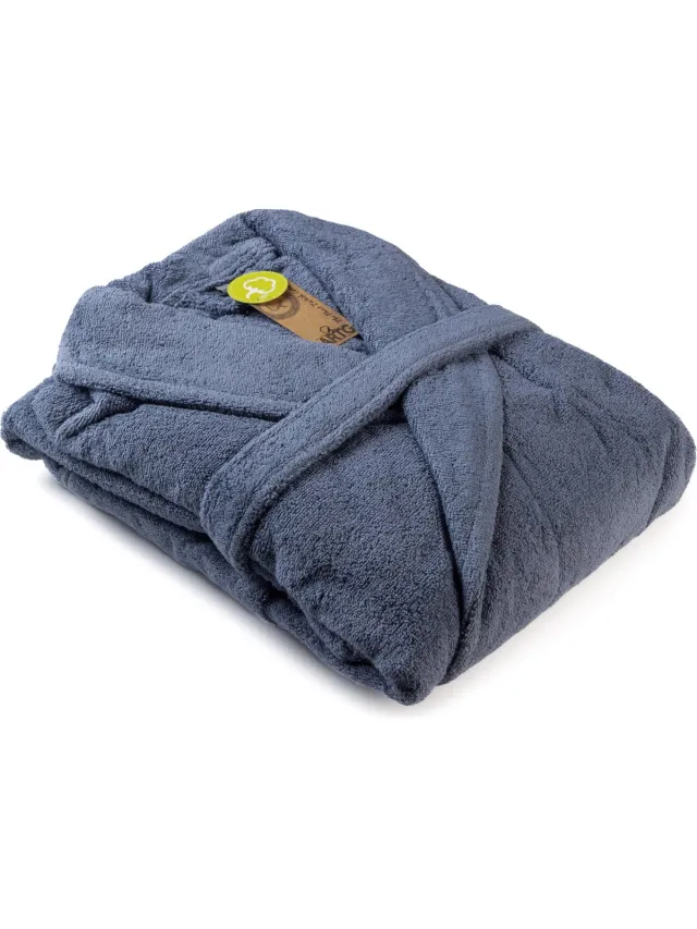 ARTG Robezz - Badjas Sjaalkraag - Spijkerstofblauw - Jeans Blue - 100% Katoen - Zware kwaliteit - Badstof - (3XL)