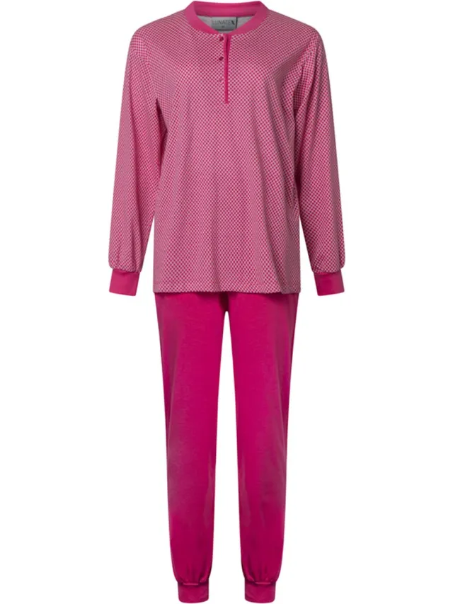 Lunatex dames pyjama 124247 - all season - roze