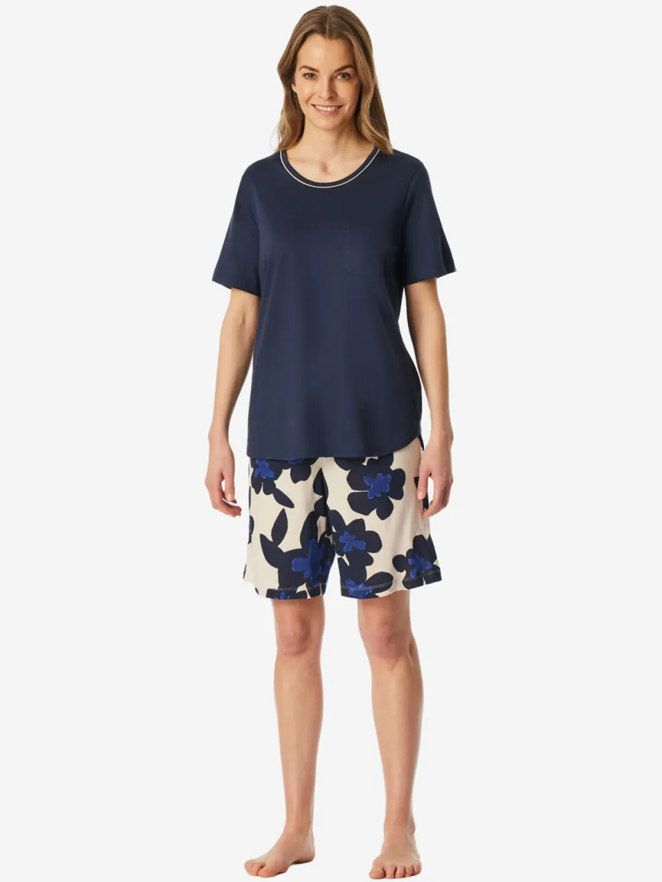 Schiesser Vrouwen Pyjama Comfort donkerblauw, foto 2