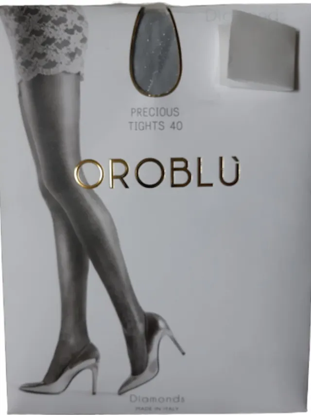 Oroblu precious panty diamonds 40 den maat S zilver