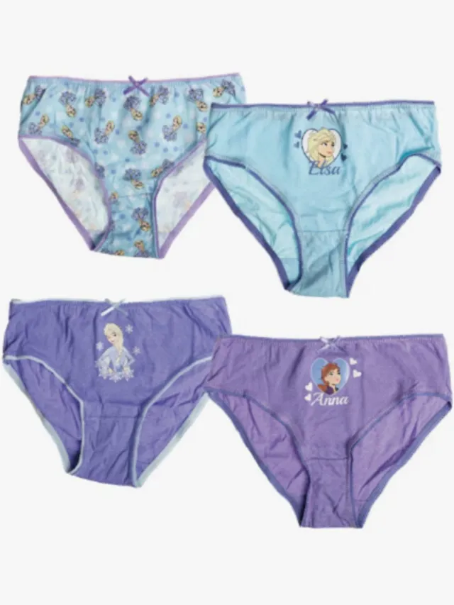 Disney frozen girls slips 4 pack 122-128 paars-blauw