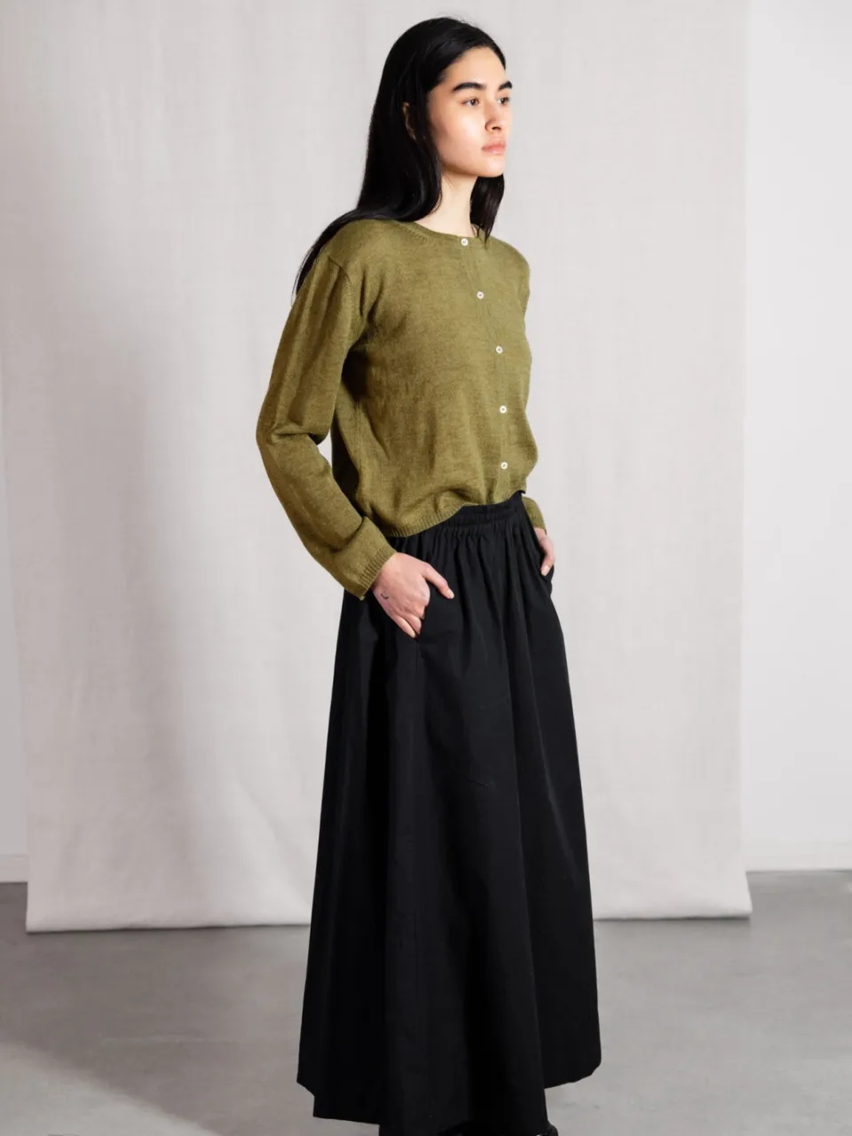 Jyoti - Fair Works dames vegan Maxirok Jharna Zwart, foto 2