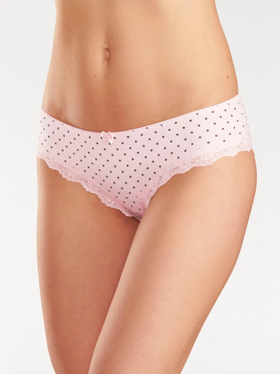 bikinislips set van 3 gestreept, effen en gestipt roze gestippeld, gestreept, effen