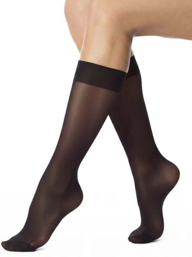 Caresse kniekousen semi-opaque 40 zwart