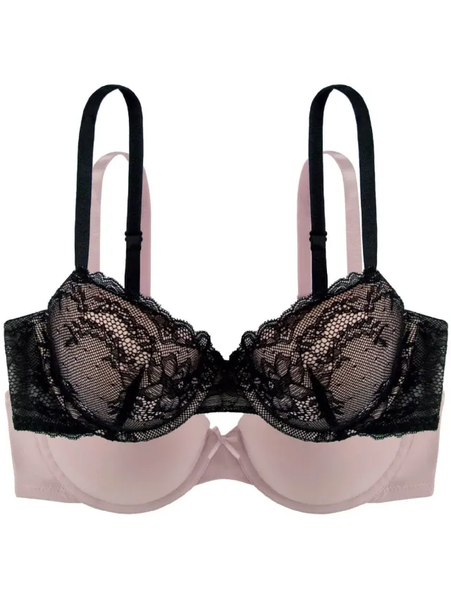 Dorina BH's 2-Pack Chloe - T-shirt BH - Licht gevuld - Multipack kanen Bh's - Goedkope maar goede bh - 75A - Roze