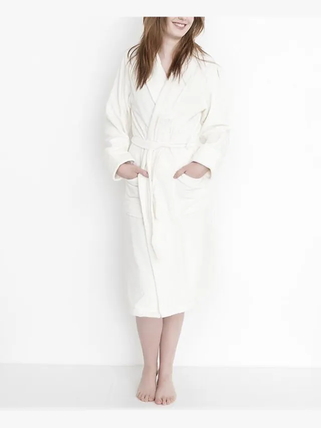 Heckettlane HnL Badjas Velours Uni - Offwhite