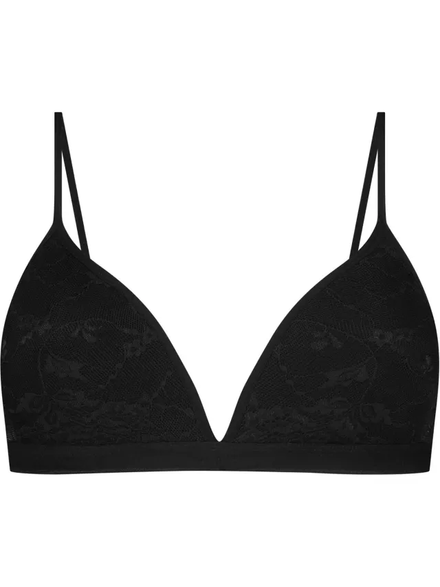 Ten Cate Basics organic cotton stretch voorgevormde bh met kant zwart voor Dames black