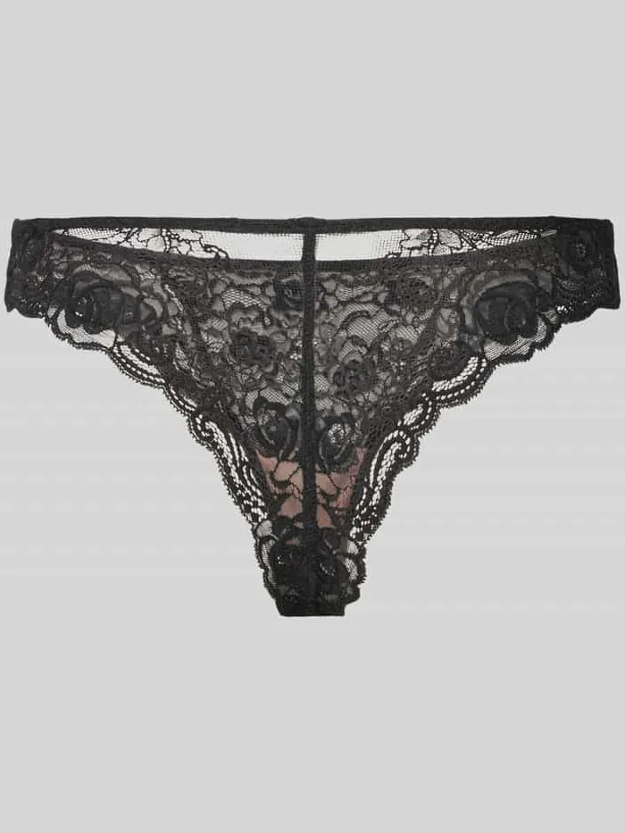 Marie Jo String van kant, model 'Cyrile' metallic zwart, foto 2
