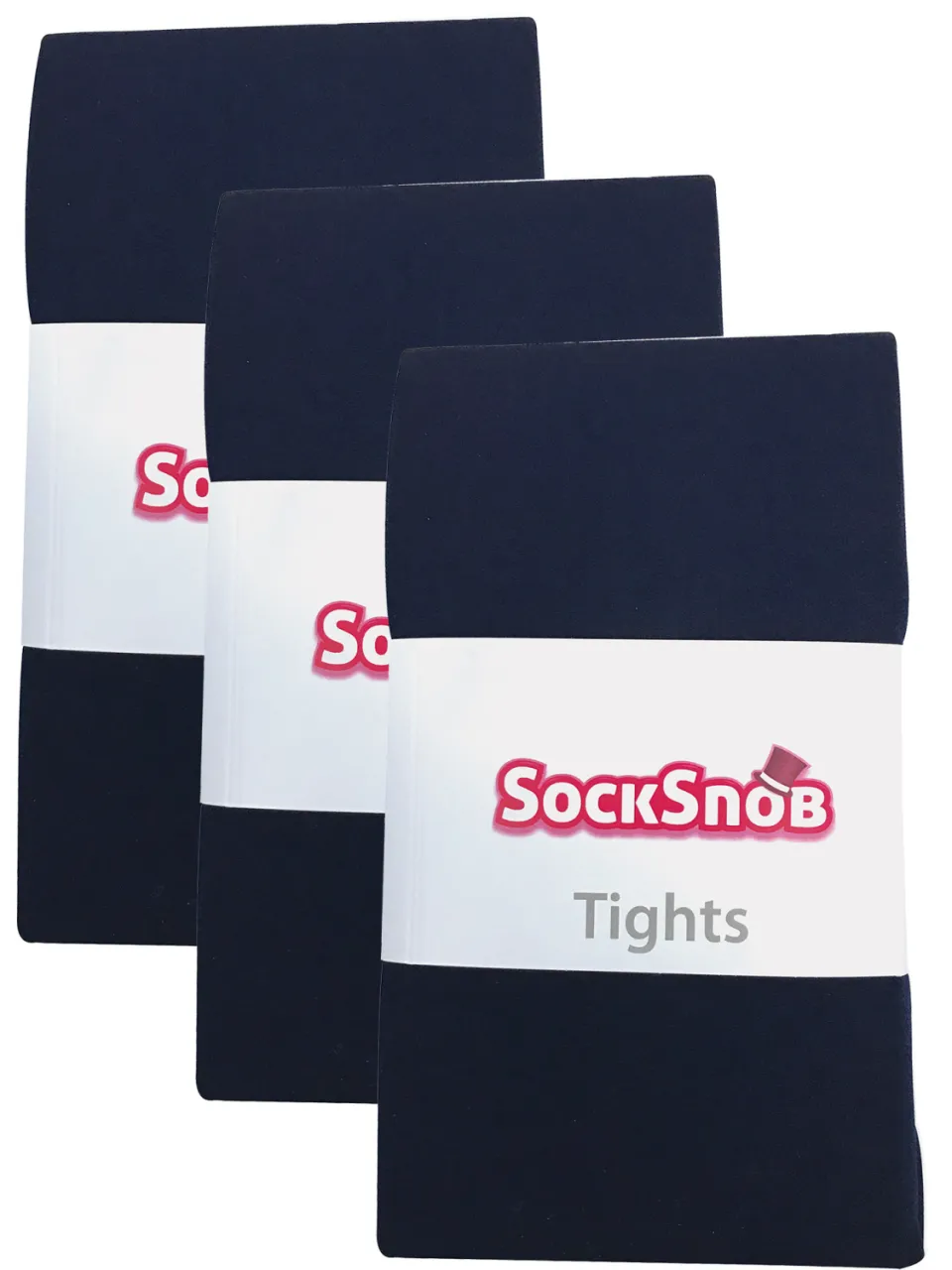 Sock Snob 3 paar dames gekleurde ondoorzichtige 80 denier panty's - Marine, foto 2
