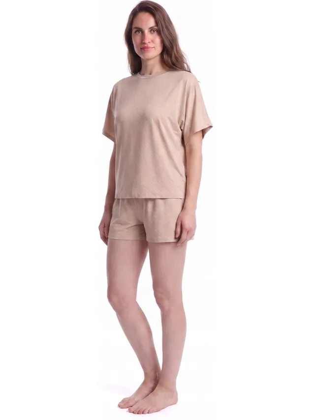 Boss pyjamaset beige Bruin