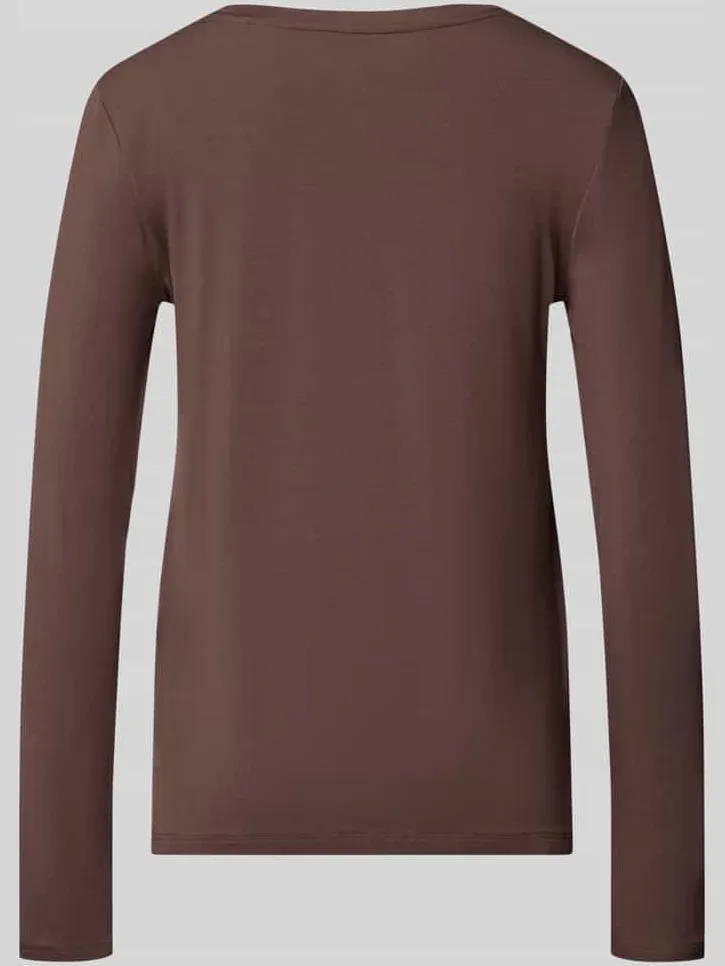 Schiesser Regular fit pyjamabovendeel van elastisch materiaalmix donkerbruin, foto 2