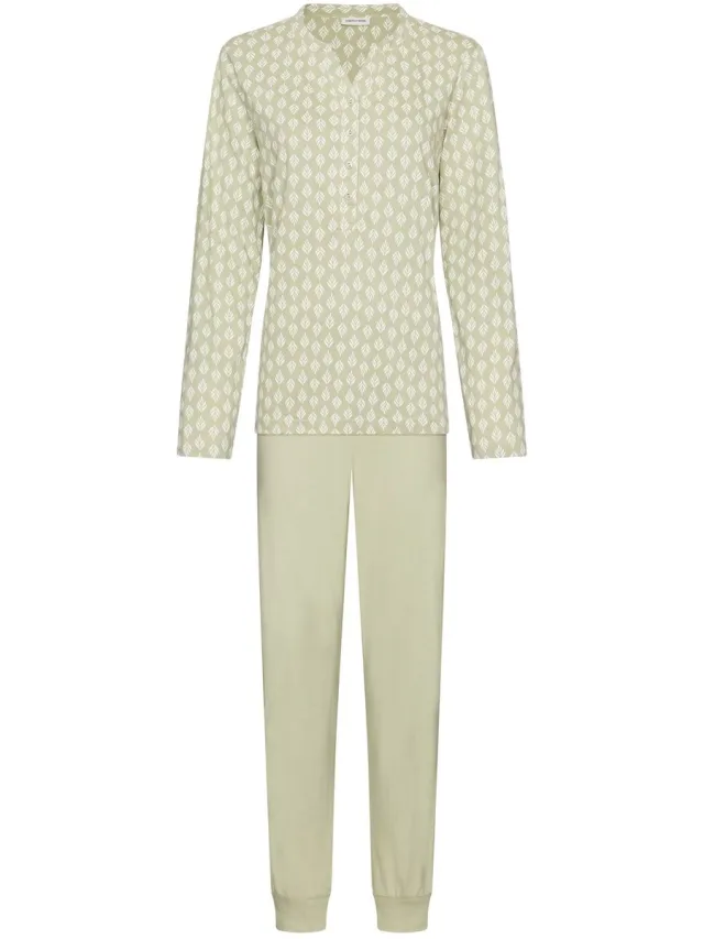 Pastunette Sage Serenity - Pyjama - Bio-Katoen - Groen/Wit