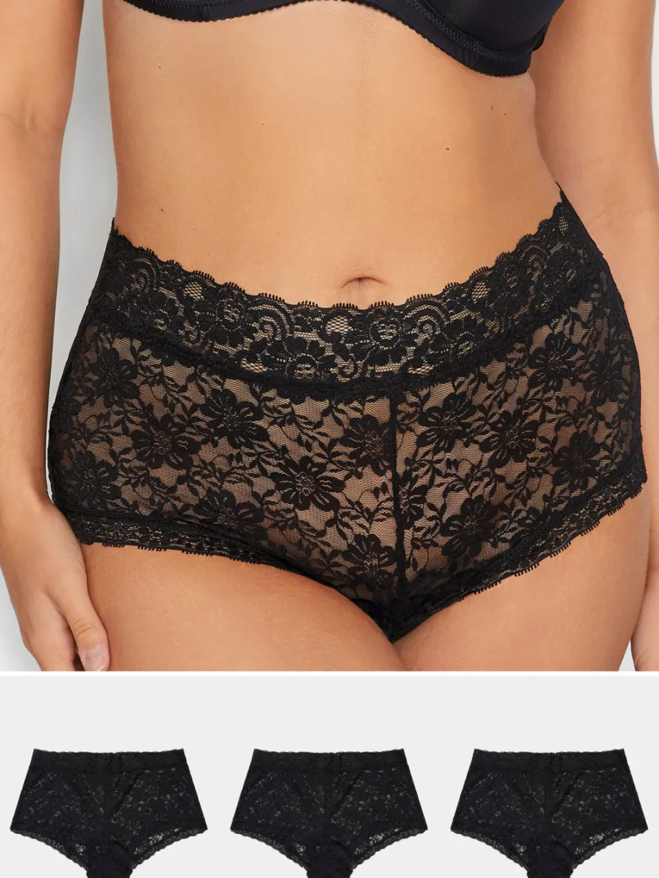 Yours Set Van 3 Kanten Shorts In Basic Zwartsize 66-68