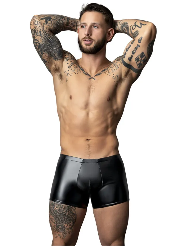 Male Power Wetlook Pouch Short - XL - Zwart