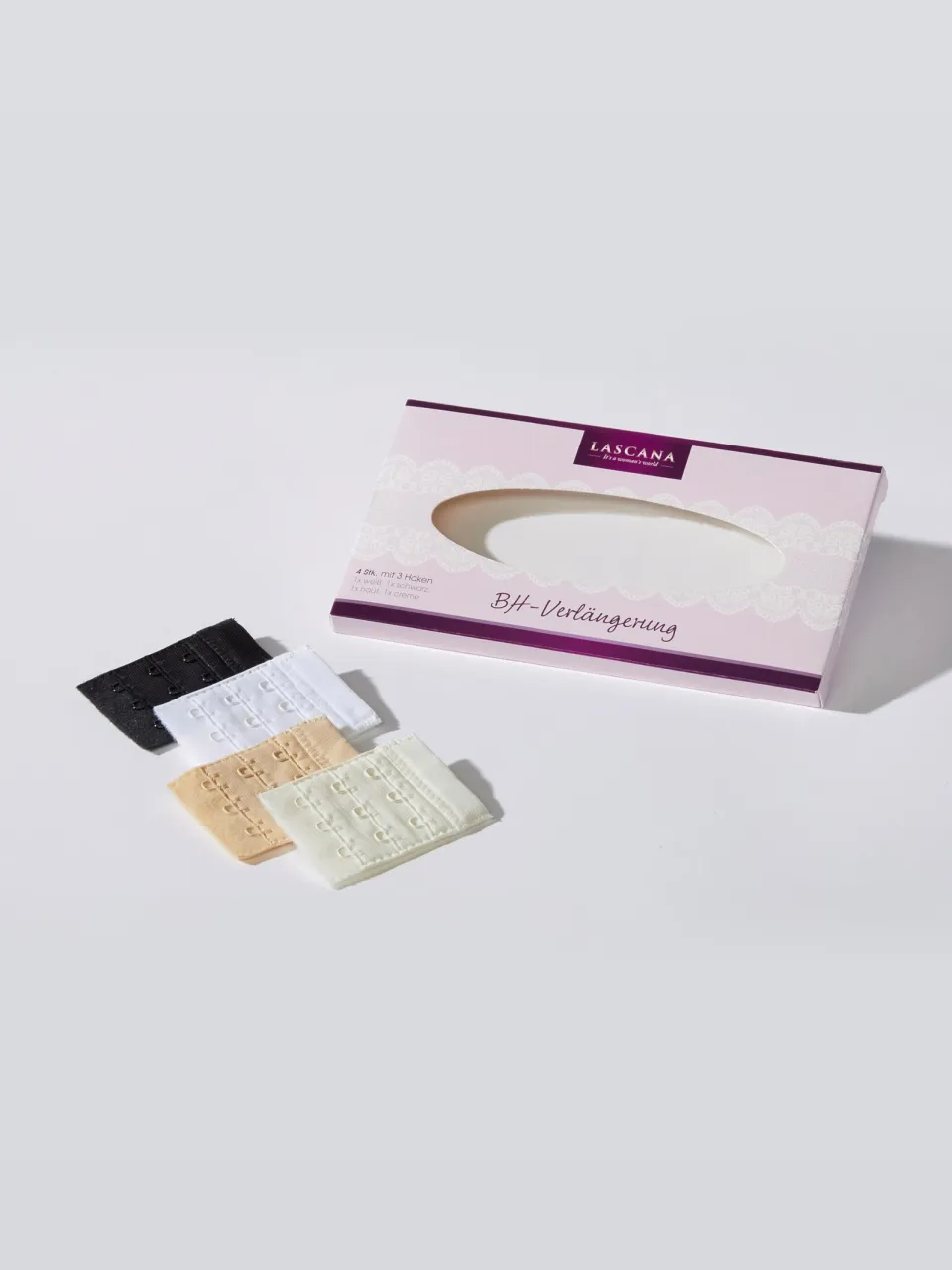 beha-verlengstuk 4-pack wit zwart karamel crème, foto 2
