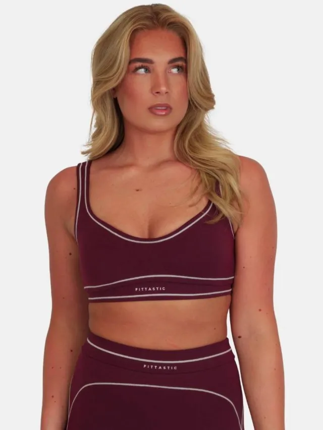 Fittastic Sportswear voorgevormde sport-bh light support zonder beugel - bordeaux