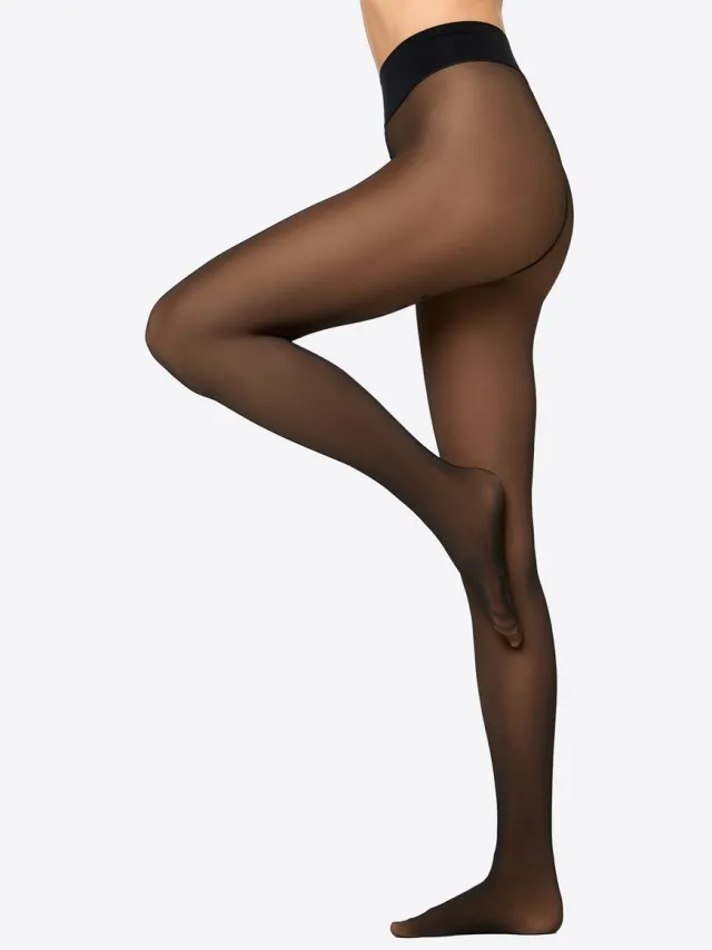 nur die Feinstrumpfhose Warm & Transparent Print hearts back