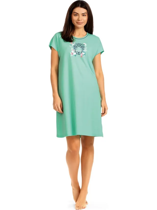 Comtessa Dames Nachthemd 'Wild Tropicana' Mintgroen