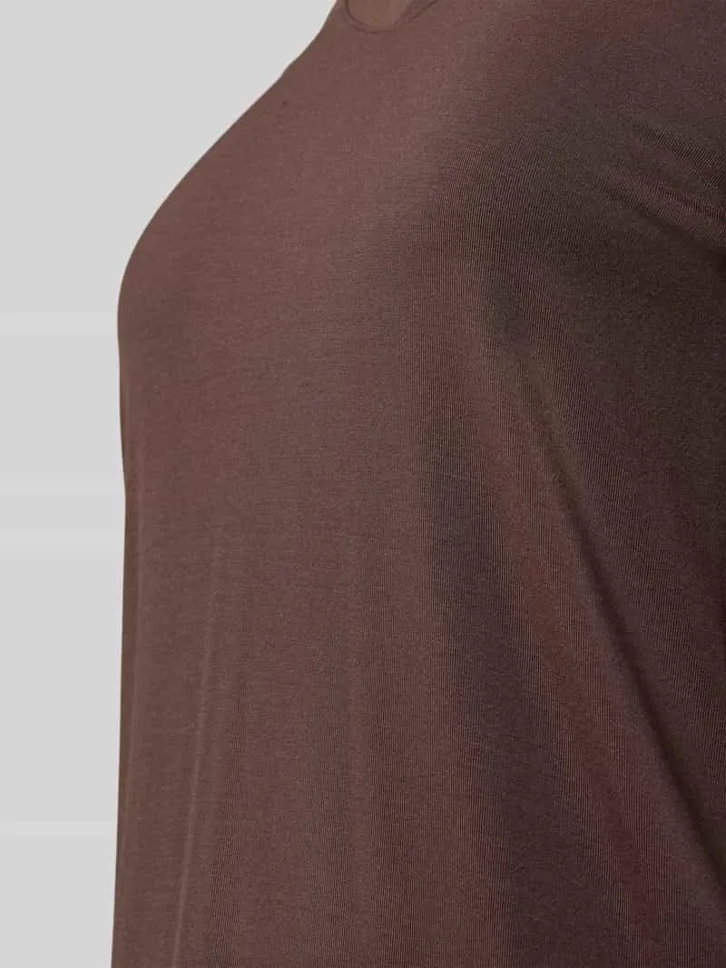 Schiesser Regular fit pyjamabovendeel van elastisch materiaalmix donkerbruin, foto 3