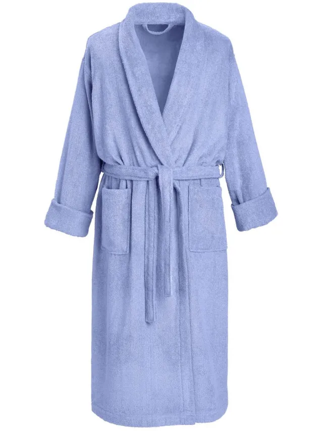De Witte Lietaer Badjas Etrusk Sky Blue - M - Unisex - Katoen Blauw
