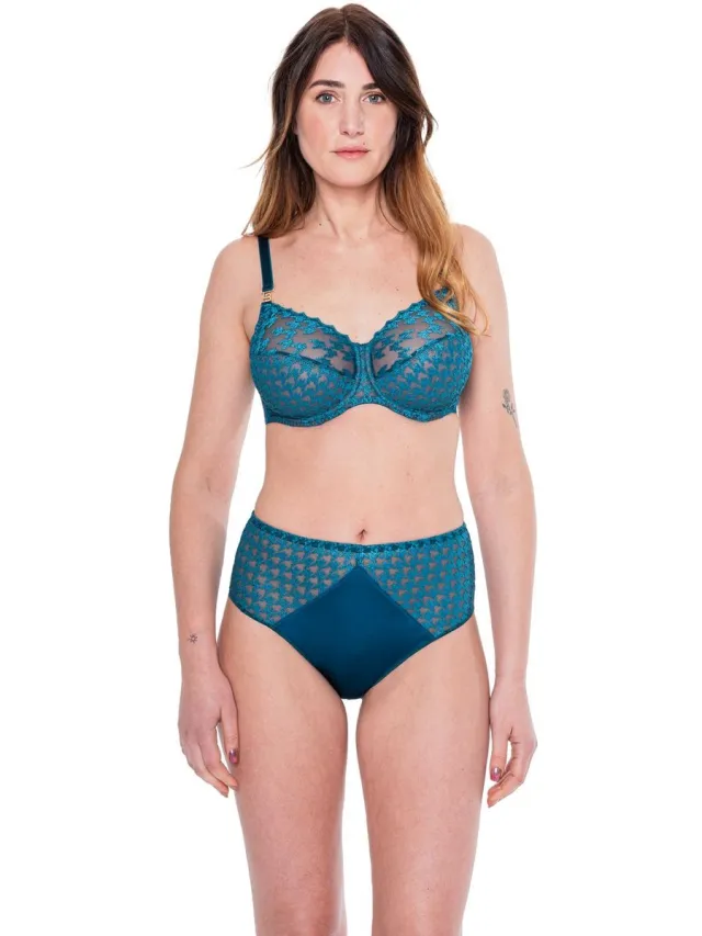 Louisa Bracq Tailor beugelbh – Neon Botanica – semi-transparant met borduursel - 85-100 B neon botanique