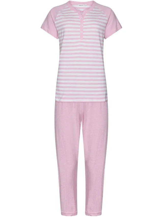Pastunette Pyjama Pink Dream - Roze/Wit gestreept - Katoen
