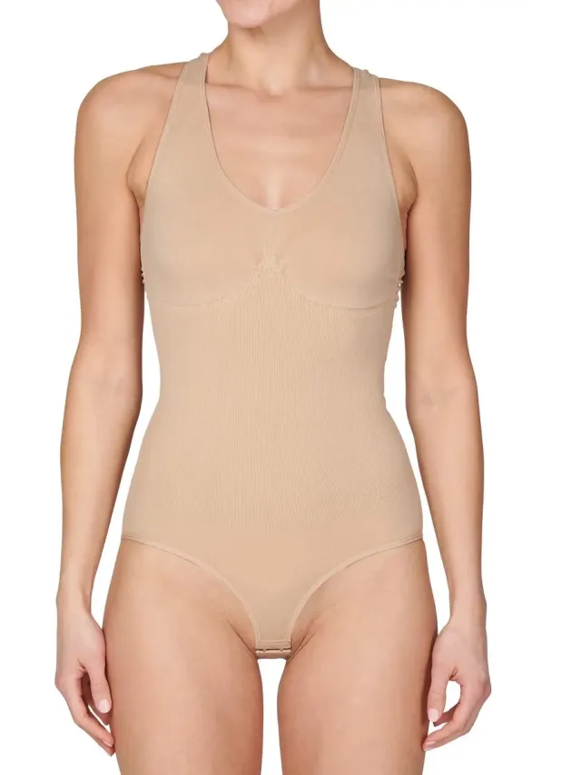 J&C corrigerende body dames - brede bandjes - S - Beige