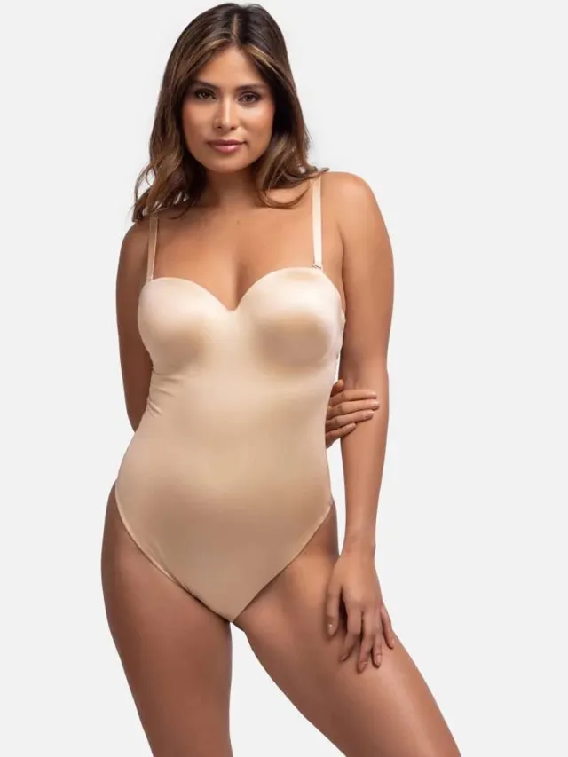 Dorina Corrigerende Body - Dames body - Naadloos - Sublime Sculpt - Licht voorgevormde cups - Verstelbare bandjes - 80B - Huidkleur