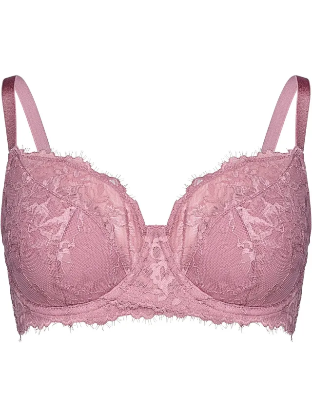 ESOTIQ Cloe - Halfvoorgevormde beha - Roze - Met beugel - Bloemenkant